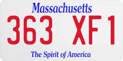 MA license plate 363XF1