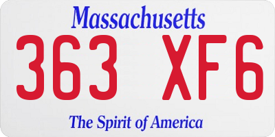 MA license plate 363XF6