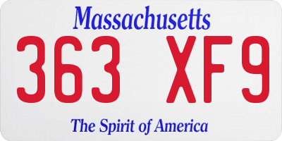 MA license plate 363XF9
