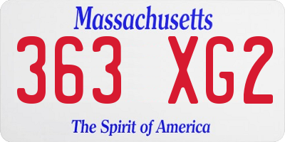 MA license plate 363XG2