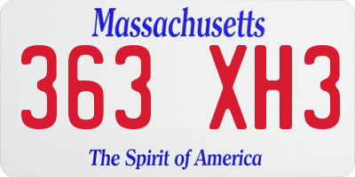 MA license plate 363XH3
