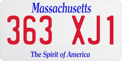MA license plate 363XJ1
