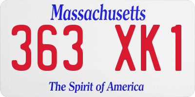 MA license plate 363XK1