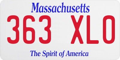MA license plate 363XL0
