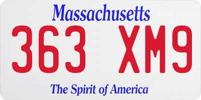 MA license plate 363XM9