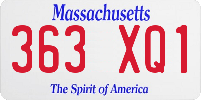 MA license plate 363XQ1