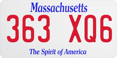 MA license plate 363XQ6