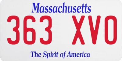 MA license plate 363XV0