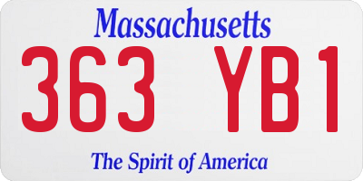 MA license plate 363YB1