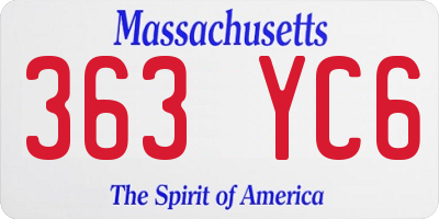 MA license plate 363YC6