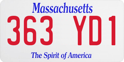 MA license plate 363YD1