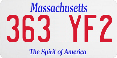 MA license plate 363YF2