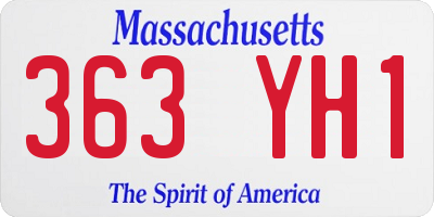 MA license plate 363YH1