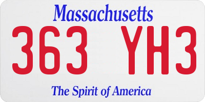 MA license plate 363YH3