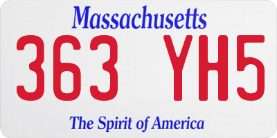 MA license plate 363YH5