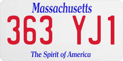 MA license plate 363YJ1