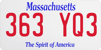 MA license plate 363YQ3