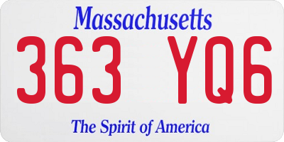 MA license plate 363YQ6