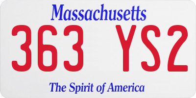MA license plate 363YS2