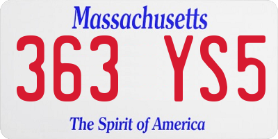 MA license plate 363YS5