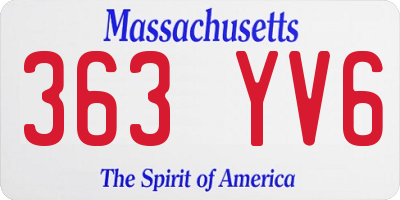 MA license plate 363YV6