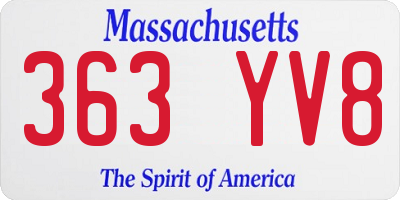 MA license plate 363YV8