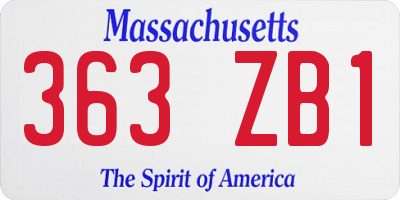 MA license plate 363ZB1