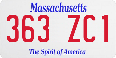 MA license plate 363ZC1