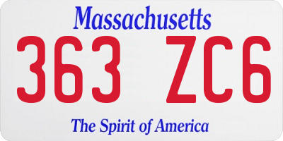MA license plate 363ZC6