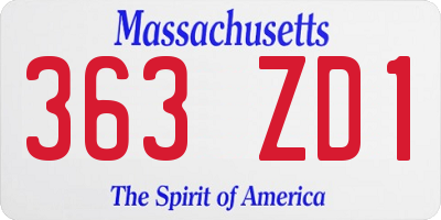 MA license plate 363ZD1