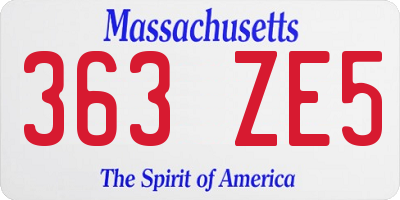 MA license plate 363ZE5