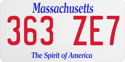 MA license plate 363ZE7