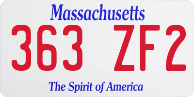 MA license plate 363ZF2