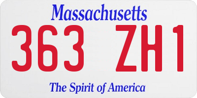MA license plate 363ZH1
