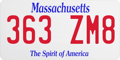 MA license plate 363ZM8