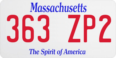 MA license plate 363ZP2
