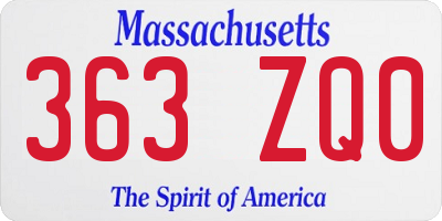 MA license plate 363ZQ0