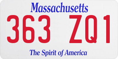 MA license plate 363ZQ1
