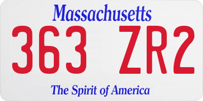 MA license plate 363ZR2