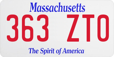 MA license plate 363ZT0