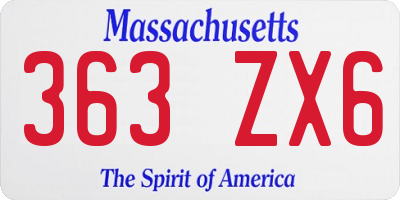 MA license plate 363ZX6