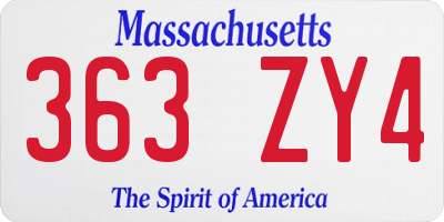 MA license plate 363ZY4