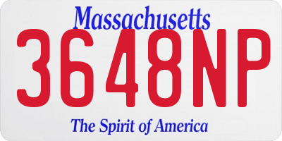 MA license plate 3648NP
