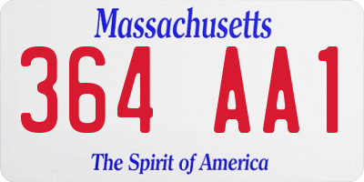 MA license plate 364AA1