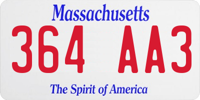 MA license plate 364AA3