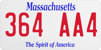 MA license plate 364AA4