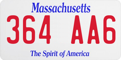 MA license plate 364AA6