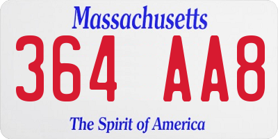 MA license plate 364AA8