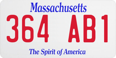 MA license plate 364AB1
