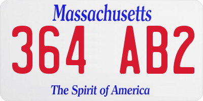 MA license plate 364AB2